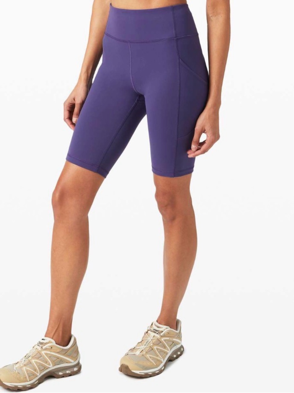 Lululemon sz 10 Invigorate High-Rise Bike Shorts Midnight Orchid great condition